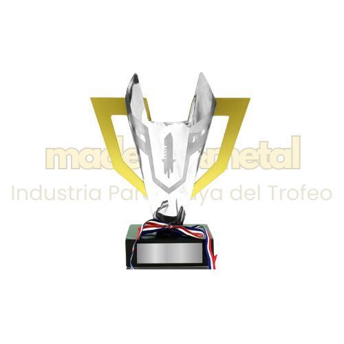 Imagen de Trofeo de Fibra de madera, laminado en Acero Inox - M1.5708 